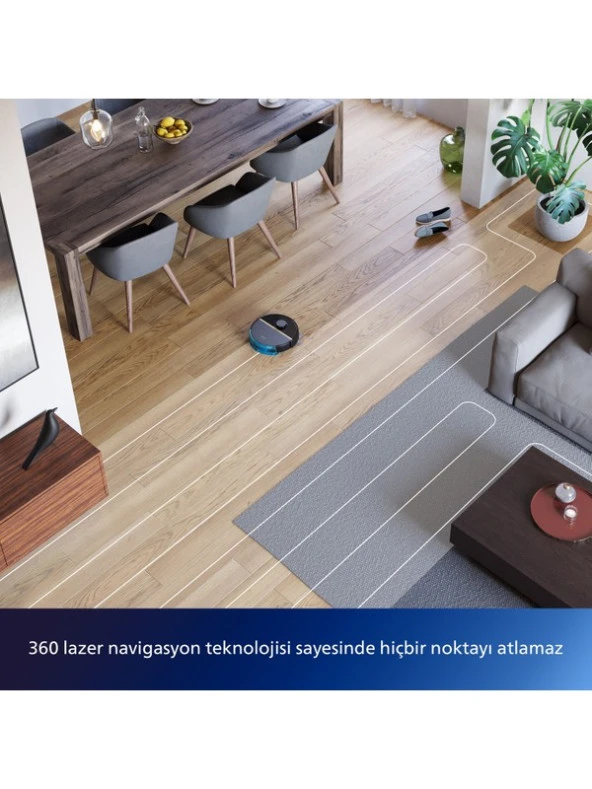 Philips 7000 Serisi 7000 Islak Kuru Robot Süpürge, 5000 PA,Titreşimli Mop,Sert Zemin ve Halıya Uygun, XU7000/01 - 8
