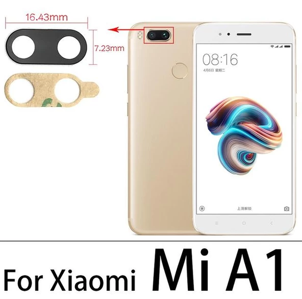 Tkgz Xiaomi MİA1 Arka Kamera Camı Lens Yapışkanlı
