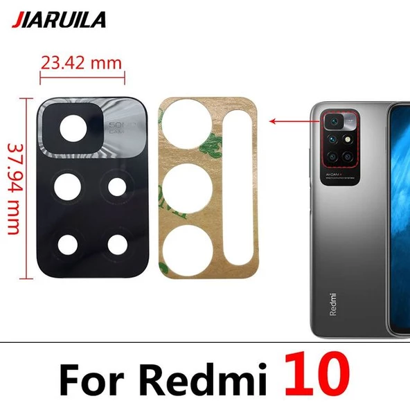 Tkgz Xiaomi Redmi 10 Arka Kamera Camı Lens Yapışkanlı ürün görseli 1