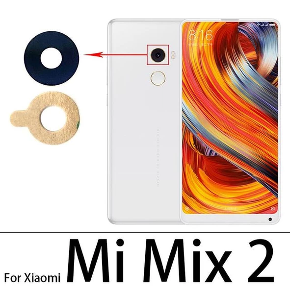 Tkgz Xiaomi Mİ MİX 2 Arka Kamera Camı Lens Yapışkanlı