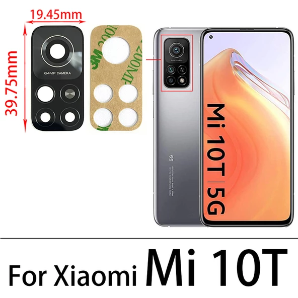Tkgz Xiaomi Mİ 10T Arka Kamera Camı Lens Yapışkanlı