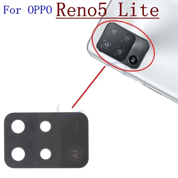 Tkgz Oppo Reno 5 LİTE Arka Kamera Camı Lens Yapışkanlı