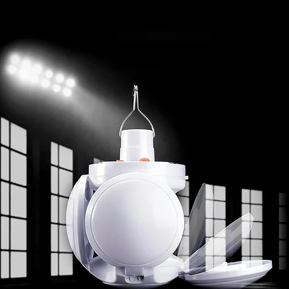 Solar Panelli Şarjlı 5'li Katlanabilir Acil Durum Kamp Lambası Powermaster - 5