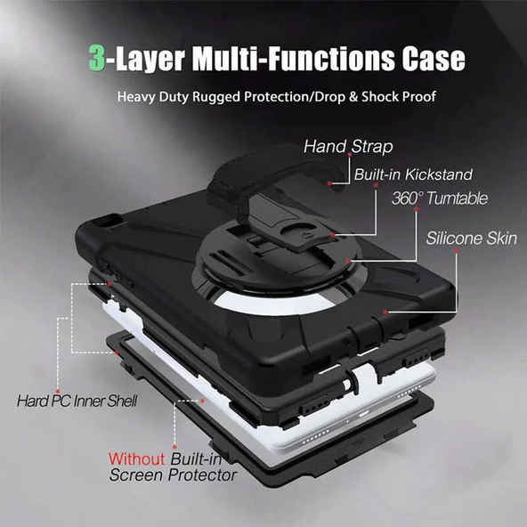 Galaxy Tab S6 Lite P610 Kılıf Zore Defender Tablet Silikon - Resim 5