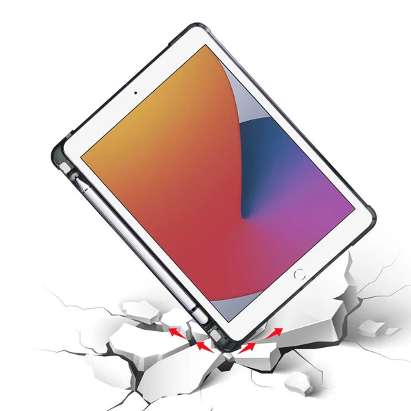 Apple iPad 9.7 2017 (5.Nesil) Kılıf Zore Tri Folding Kalem Bölmeli Standlı Kılıf - 4