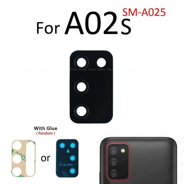 Tkgz Samsung Galaxy A02S Arka Kamera Camı Lens Yapışkanlı