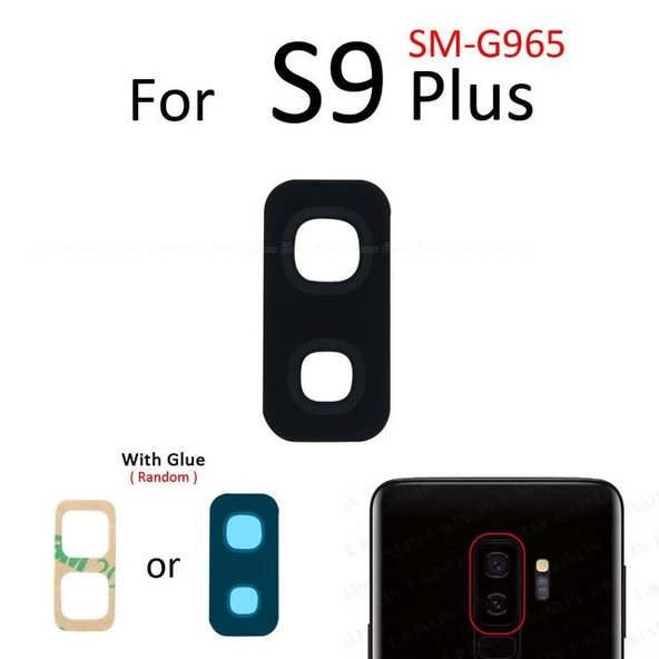 Tkgz Samsung Galaxy S9 PLUS Arka Kamera Camı Lens Yapışkanlı ürün görseli 1