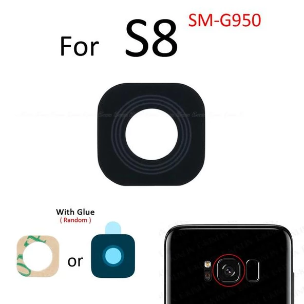Tkgz Samsung Galaxy S8 Arka Kamera Camı Lens Yapışkanlı