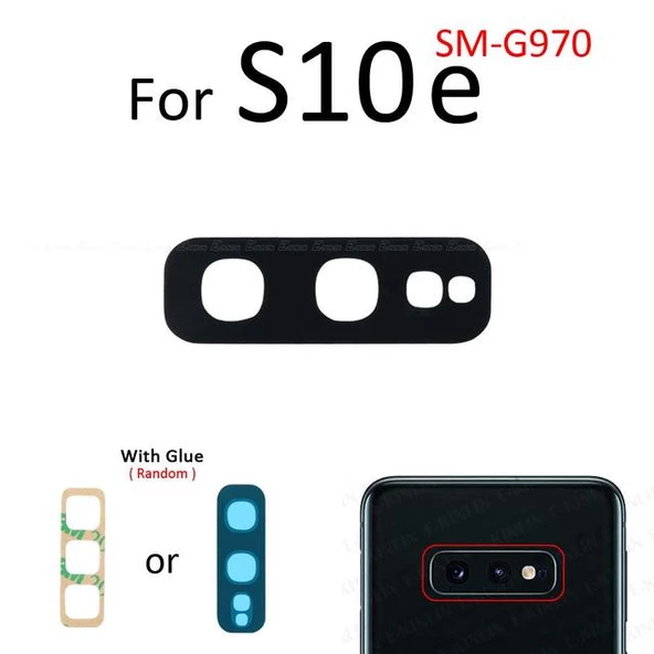 Tkgz Samsung Galaxy S10E Arka Kamera Camı Lens Yapışkanlı ürün görseli 1