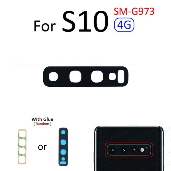 Tkgz Samsung Galaxy S10 Arka Kamera Camı Lens Yapışkanlı