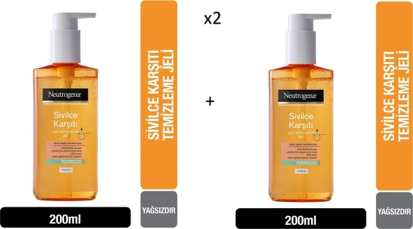 Neutrogena Visibly Clear Günlük Temizleme Jeli 200 ml 2 Adet