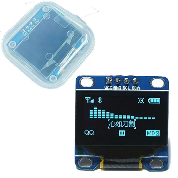 128x64 0.96 İnch I2C Oled Grafik Lcd Ekran 4 Pin(Mavi) - Resim 3