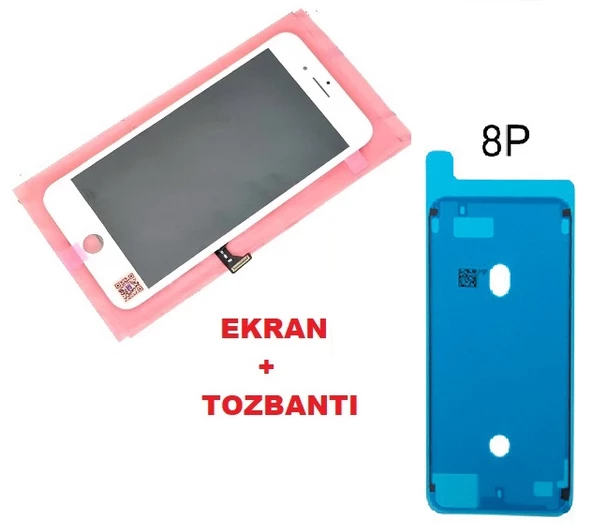 Tkgz İPhone 8 PLUS Lcd Ekran dokunmatik (LW Marka TOZBANTI) BEYAZ