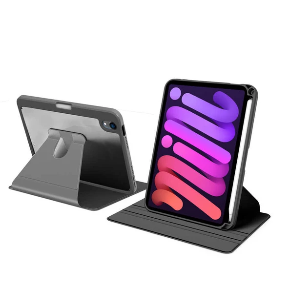 Apple iPad Mini 2021 (6.Nesil) Kılıf Zore Nayn Dönebilen Standlı Kılıf - 12
