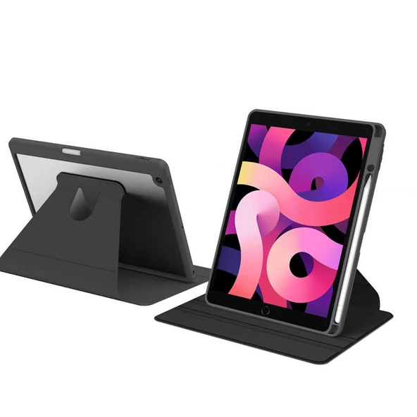 Apple iPad 10.2 2021 (9.Nesil) Kılıf Zore Nayn Dönebilen Standlı Kılıf - Resim 9