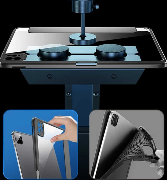 Apple iPad Pro 11 2020 (2.Nesil) Kılıf Zore Nort Arkası Şeffaf Standlı Kılıf - 10