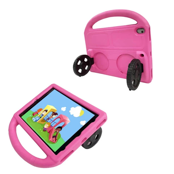 Apple iPad 10.2 (8.Nesil) Zore Wheel Car Tekerlek Standlı Tablet Eva Silikon Kılıf - 2