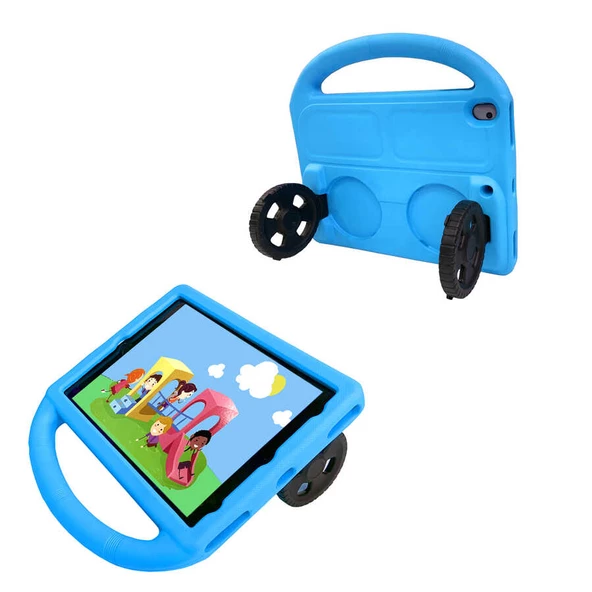 Apple iPad Pro 10.5 (7.Nesil) Zore Wheel Car Tekerlek Standlı Tablet Eva Silikon Kılıf - 5