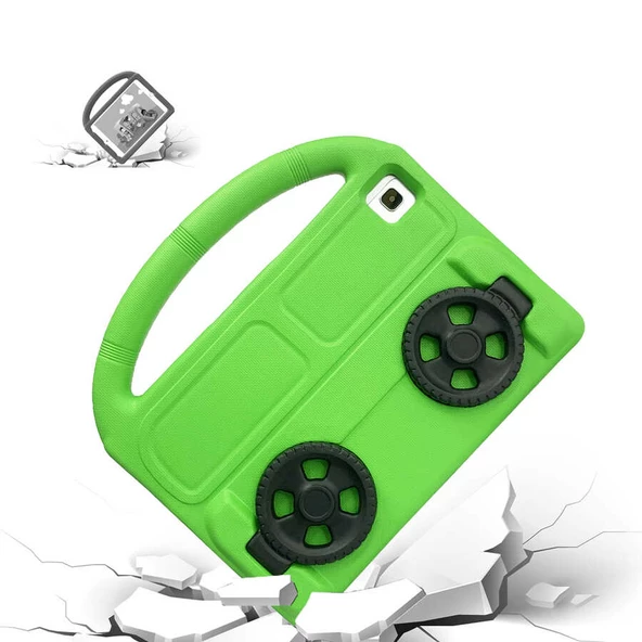 Galaxy Tab A7 10.4 T500 2020 Zore Wheel Car Tekerlek Standlı Tablet Eva Silikon Kılıf - 6