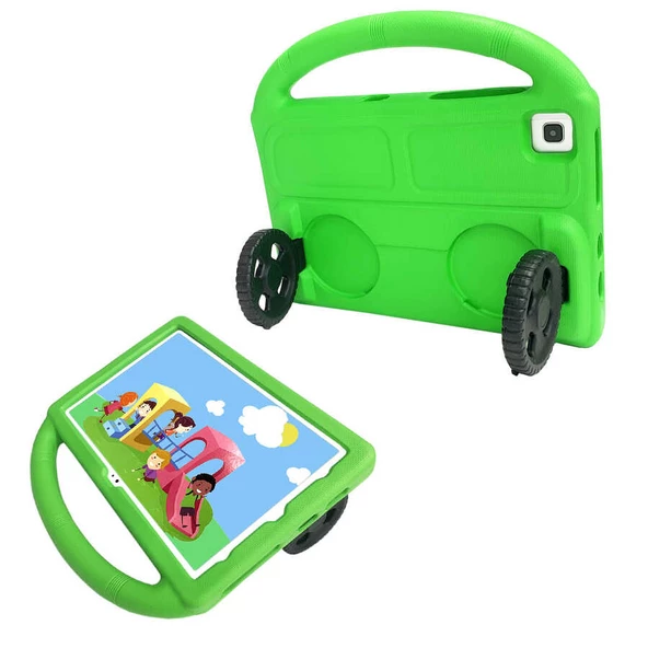 Galaxy Tab A7 10.4 T500 2020 Zore Wheel Car Tekerlek Standlı Tablet Eva Silikon Kılıf - 2
