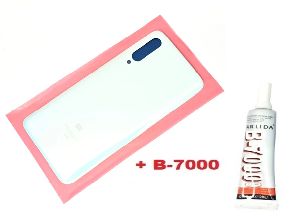 Tkgz Xiaomi Mi 9 Arka Kapak Batarya Pil Kapağı (CAM+B-7000) BEYAZ