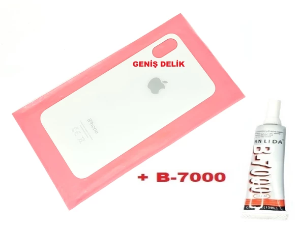 Tkgz İPhone X Arka Pil Batarya Kapağı (CAM+B-7000) BEYAZ