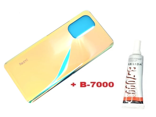 Tkgz Xiaomi POCO F3 Arka Kapak Batarya Pil Kapağı (CAM+B-7000) GOLD