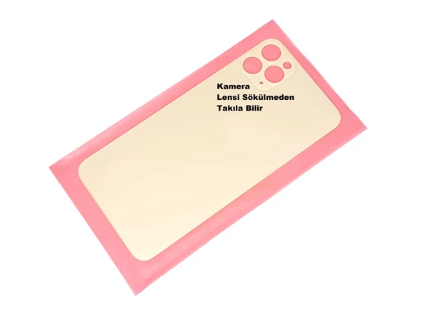 Tkgz İPhone 11 PRO MAX Arka Pil Batarya Kapağı (CAM+B-7000) GOLD - Resim 2