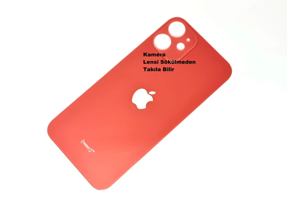 Tkgz İPhone 12 MİNİ Arka Pil Batarya Kapağı (CAM+B-7000) KIRMIZI - 2