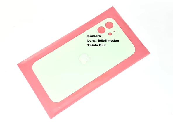 Tkgz İPhone 12 Arka Pil Batarya Kapağı (CAM+B-7000) YEŞİL - Resim 2