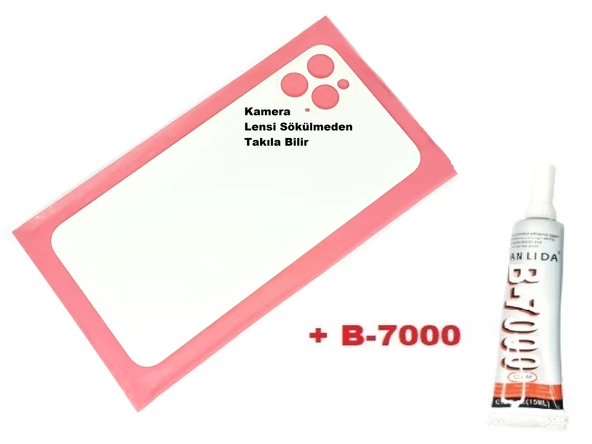 Tkgz İPhone 11 PRO MAX Arka Pil Batarya Kapağı (CAM+B-7000) BEYAZ