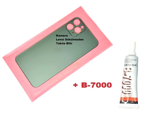 Tkgz İPhone 11 PRO Arka Pil Batarya Kapağı (CAM+B-7000) YEŞİL ürün görseli 1