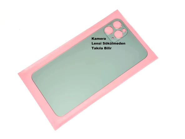 Tkgz İPhone 11 PRO MAX Arka Pil Batarya Kapağı (CAM+B-7000) YEŞİL - Resim 2