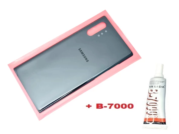 Tkgz Samsung Galaxy NOTE 10 PLUS Arka Pil Batarya Kapağı (CAM+B-7000) SİYAH