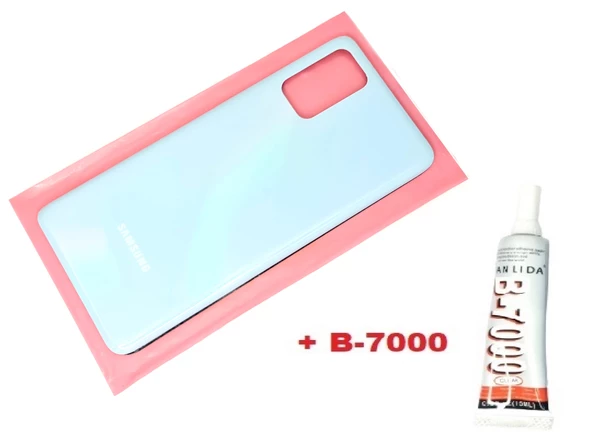 Tkgz Samsung Galaxy S20 PLUS Arka Pil Batarya Kapağı (CAM+B-7000) MAVİ