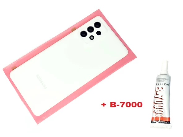Tkgz Samsung Galaxy A72 A725 Arka Pil Batarya Kapağı (FULL Kamera Lensli+B-7000) BEYAZ ürün görseli 1