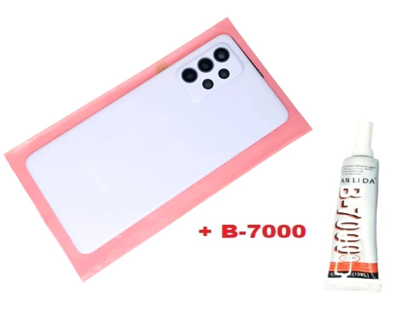 Tkgz Samsung Galaxy A52 A525 Arka Pil Batarya Kapağı (FULL Kamera Lensli+B-7000) MAVİ