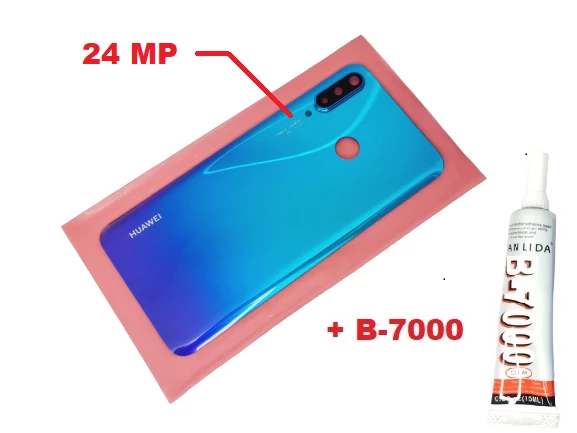 Huawei Uyumlu P30 Lite Arka Pil Batarya Kapağı (Kamera Lensli 24 MP CAM+B-7000) MAVİ ürün görseli 1