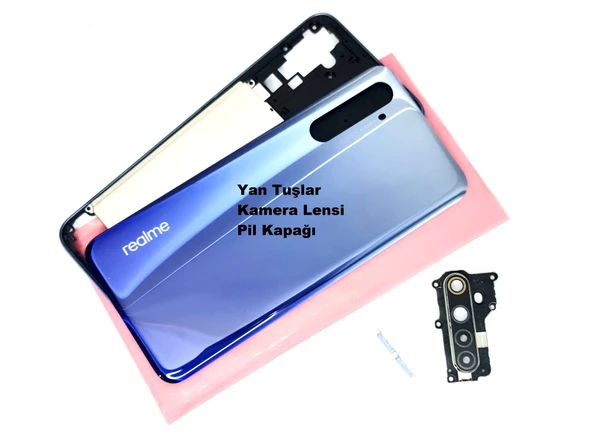 Tkgz Oppo Reno 6 FULL ORJ KASA Arka Pil Batarya Kapağı (TAMİR SETİ) MAVİ - Resim 2