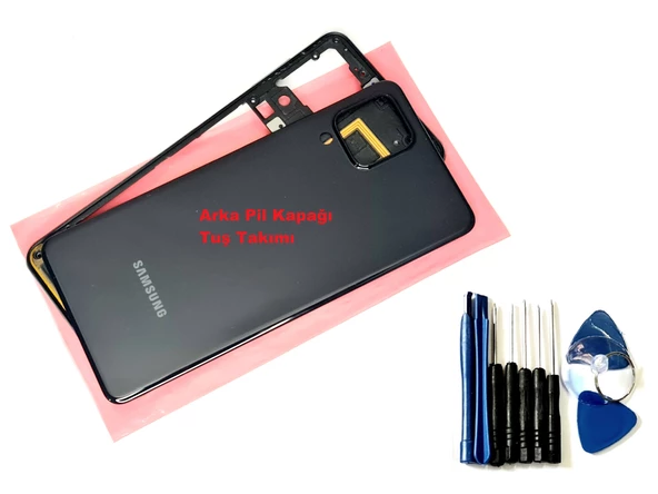Tkgz Samsung Galaxy A22 A225 4G FULL ORJ KASA Aka Pil Batarya Kapağı (TAMİR SETİ) SİYAH ürün görseli 1