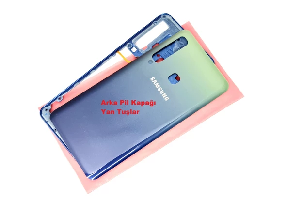 Tkgz Samsung Galaxy A9 A920 2018 FULL ORJ KASA Arka Pil Batarya Kapağı (TAMİR SETİ) MAVİ - Resim 2