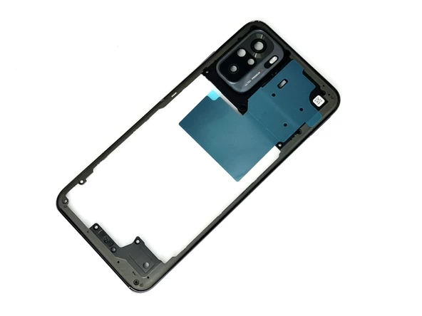 Tkgz Xiaomi Redmi NOTE 10 (4G) KASA Arka Pil Batarya Kapağı (TAMİR SETİ) SİYAH - Resim 3