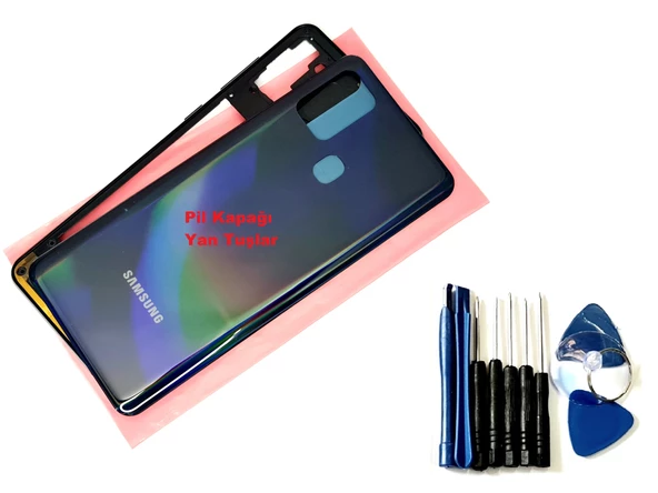 Tkgz Samsung Galaxy A31 A315 KASA Arka Pil Batarya Kapağı (TAMİR SETİ) SİYAH ürün görseli 1