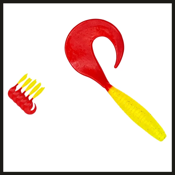 Uyguna-Yakala 10'lu Yumy 6 cm Kırmızı-Sarı Silikon Kurt-YEM.673 ürün görseli