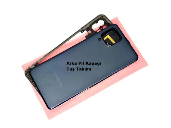 Tkgz Samsung Galaxy M32 KASA Arka Pil Batarya Kapağı (TAMİR SETİ) SİYAH - 2