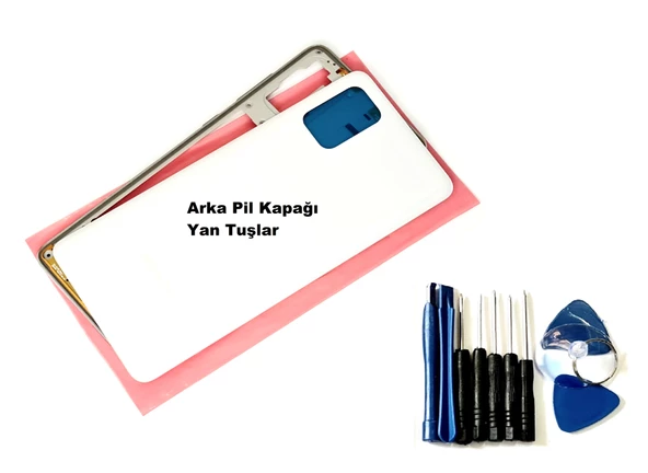 Tkgz Samsung Galaxy (SM-A715) A71 KASA Arka Pil Batarya Kapağı (TAMİR SETİ) BEYAZ ürün görseli 1