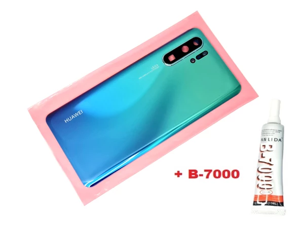 Tkgz Huawei Uyumlu P30 PRO Arka Kapak Batarya Pil Kapağı (LENSLİ CAM) (B-7000) MAVİ - 1