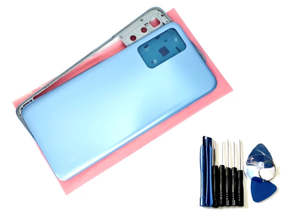 Tkgz Oppo A16 KASA Arka Pil Batarya Kapağı (TAMİR SETİ) MAVİ ürün görseli 1