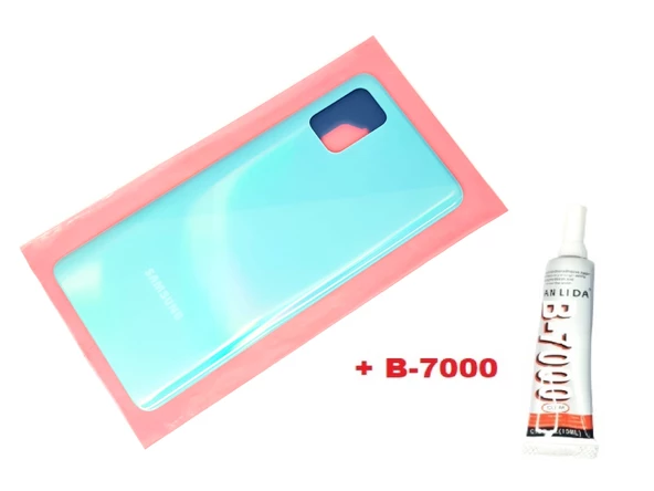 Tkgz Samsung Galaxy A51 A515 Arka Pil kapağı (B-7000) MAVİ