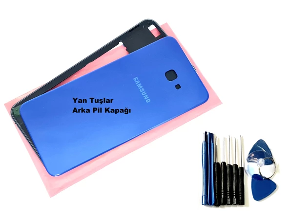 Tkgz Samsung Galaxy J4 Plus KASA Arka Pil Batarya Kapağı (TAMİR SETİ) MAVİ ürün görseli